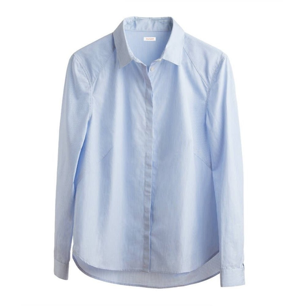 Cuyana Poplin Pleat-Back Shirt